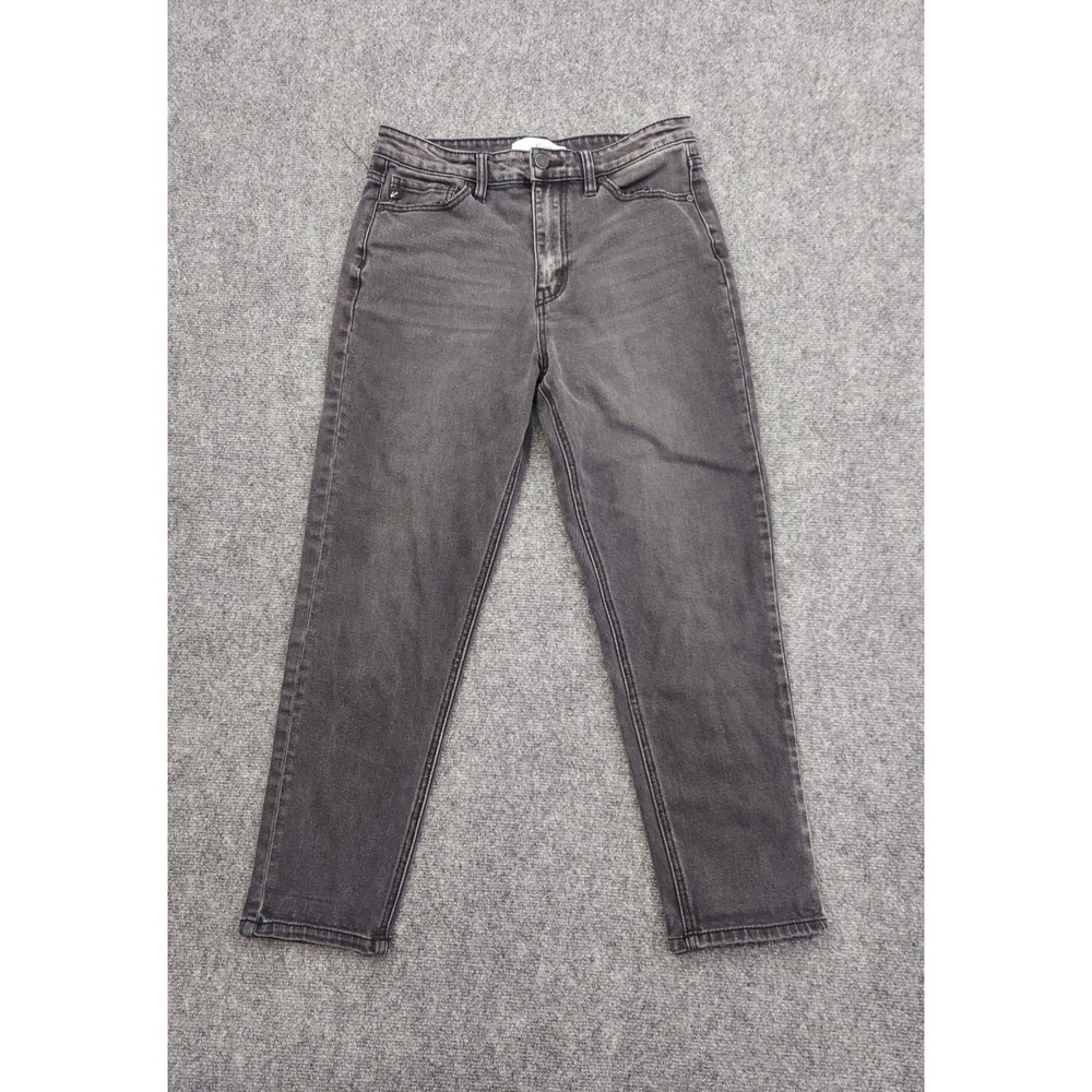 Kancan Jeans Womens 9/28 Black Denim Ankle Crop Medium Wash Stretch